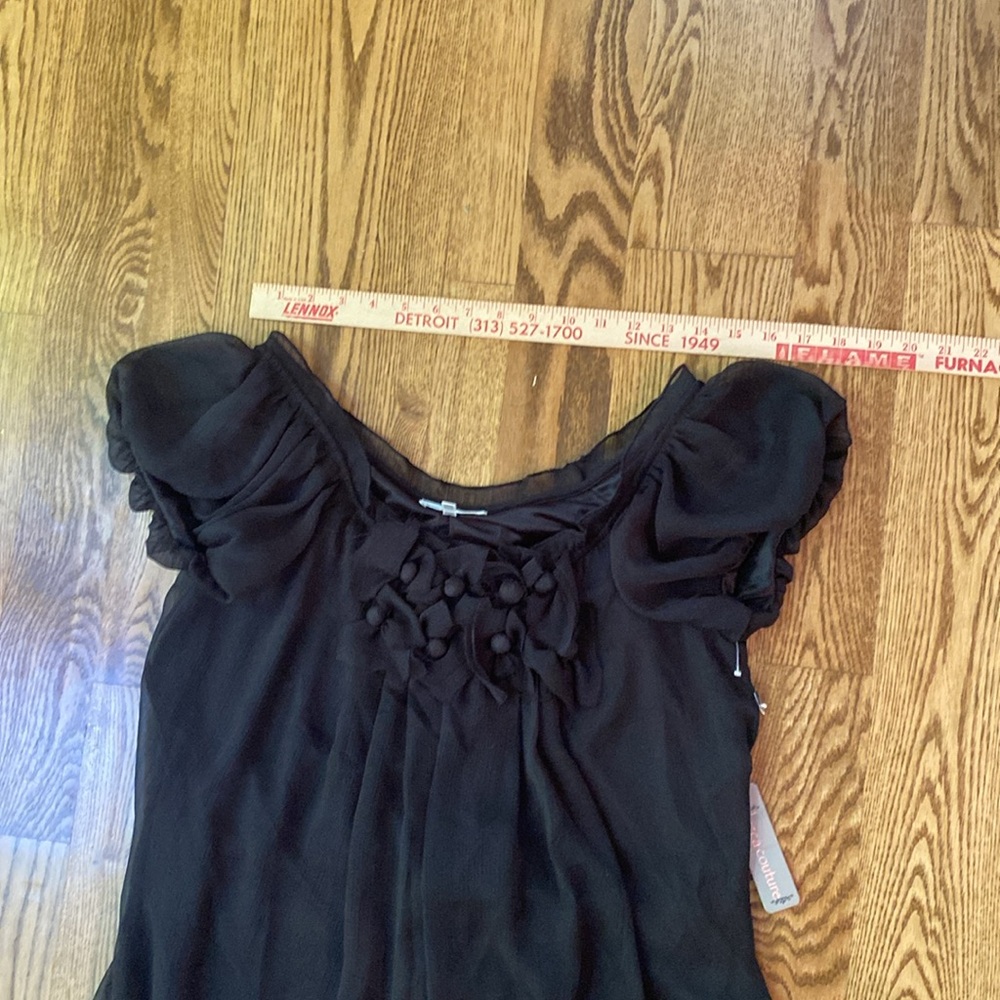 NWT Lucca Couture L black mini dress sweet girl dark Academia goth embellished - Picture 14 of 16